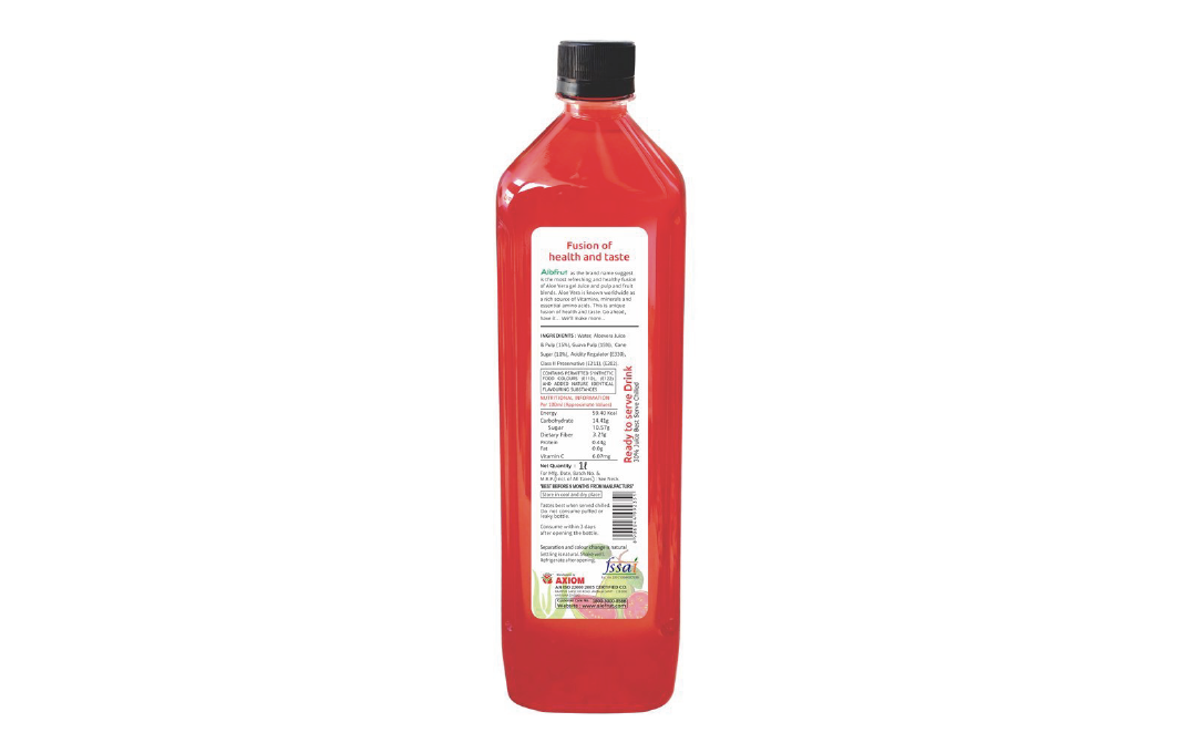 AloFrut Guava Aloevera + Guava Juice   Plastic Bottle  1 litre